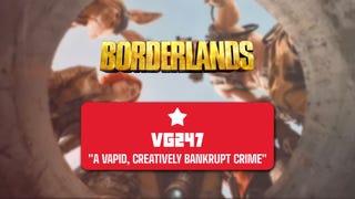 A one-star review header for the Borderlands film that reads: "A vapid, creatively bankrupt crime"