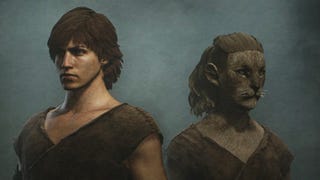 Dragon's Dogma 2 beastren and human characters stand side-by-side