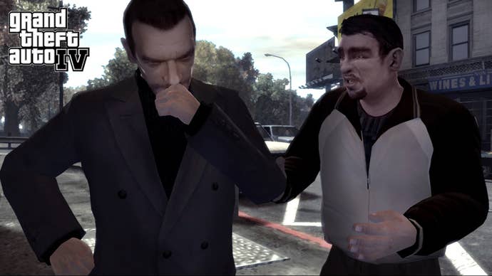 Niko and Roman in GTA IV.