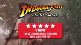 Indiana Jones and the Great Circle review header that reads: 5 stars, I'll be thinking about this game for a long time yet"