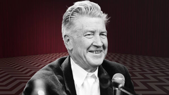 David Lynch smiling.